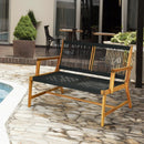 2-Person Acacia Wood Yard Bench for Balcony and Patio by LJGDeals