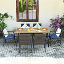 7Pcs Patio Rattan Cushioned Dining Set with Umbrella Hole by LJGDeals