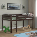 Wooden Twin Low Loft Bunk Bed with Guard Rail and Ladder by LJGDeals
