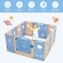 18-Panel Foldable Baby Playpen Kids Activity Center with Lockable Door