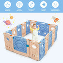 18-Panel Foldable Baby Playpen Kids Activity Center with Lockable Door