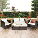 5 Pieces Patio Cushioned Rattan Furniture Set by LJGDeals
