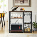 Industrial Kitchen Baker's Rack Microwave Shelf with 6 Hooks by LJGDeals
