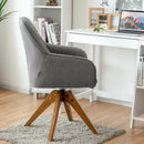 Fabric Swivel Accent Chair with Beech Wood Legs by LJGDeals