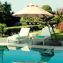 11 Feet Outdoor Cantilever Hanging Umbrella with Base and Wheels by LJGDeals