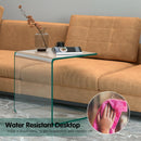 18 x 18 x 16 Inch Tempered Waterfall End Table with non-Slip Pad by LJGDeals