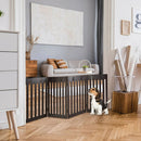 24 Inch Folding Wooden Freestanding Pet Gate Dog Gate with 360¬∞ Hinge by LJGDeals