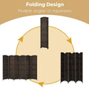 6.5Ft 6-Panel Weave Folding Fiber Room Divider Screen by LJGDeals