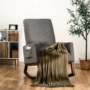 Rocking High Back Upholstered Lounge Armchair with Side Pocket by LJGDeals