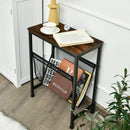 Narrow End Table with Magazine Holder Sling for Small Space by LJGDeals