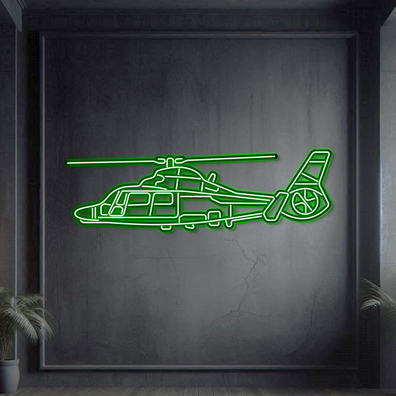 AS365 Dauphin Metal Neon Aircraft Wall Art - NCN0014