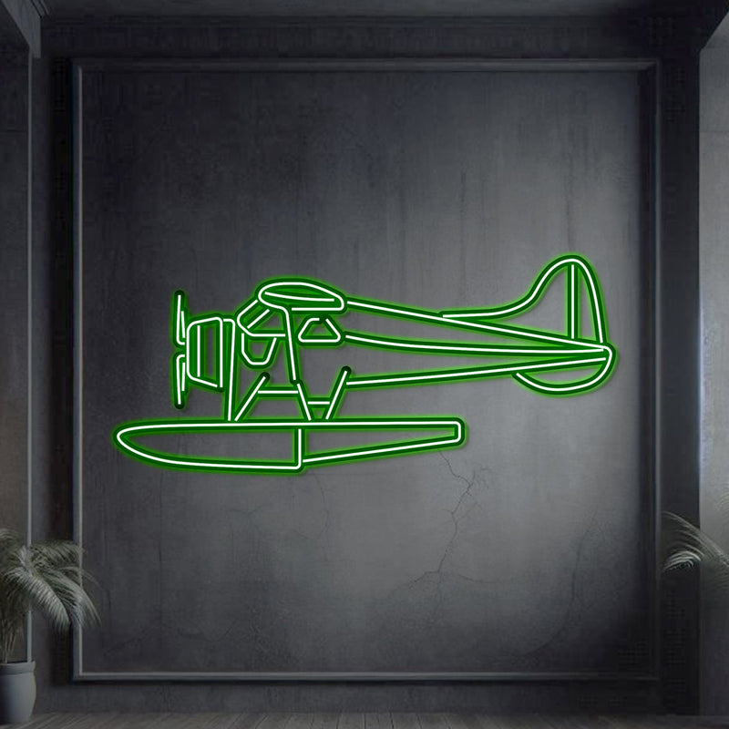 de Havilland Beaver Metal Neon Aircraft Wall Art - NCN0027