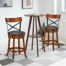 Set of 2 Bar Stools 360-Degree Swivel Dining Bar Chairs with Rubber Wood Legs by LJGDeals