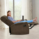 Recliner Chair Single Sofa Lounger with Arm Storage and Cup Holder for Living Room by DirectDeals