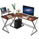 L-Shaped Desk Reversible Corner Computer Desk with Movable Shelf and CPU Stand by LJGDeals