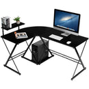 L-Shaped Desk Reversible Corner Computer Desk with Movable Shelf and CPU Stand by LJGDeals