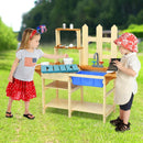 Kid's Outdoor Wooden Pretend Cook Kitchen Playset Toy by LJGDeals
