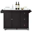 Kitchen Island 2-Door Storage Cabinet with Drawers and Stainless Steel Top by LJGDeals