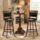 29 Inch Swivel Bar Height Stool Wooden Upholstered Dining Chair by LJGDeals