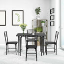 5 Pieces Wood Rectangular Dining Table Set by LJGDeals