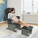 Wood Baby Glider and Ottoman Cushion Set with Padded Armrests for Nursing by LJGDeals