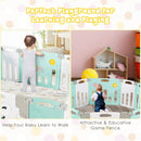 14-Panel Foldable Baby Playpen Kids Activity Centre-Green by LJGDeals
