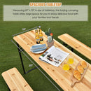 3 Pieces Folding Wooden Picnic Table Bench Set by LJGDeals