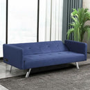 3 Seat Convertible Linen Fabric Futon Sofa with USB and Power Strip by LJGDeals