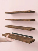 Floating Shelves Set of 4 – 15.8" Wall Shelves with Invisible Brackets by 2Dropme
