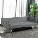 3 Seat Convertible Linen Fabric Futon Sofa with USB and Power Strip by LJGDeals