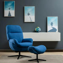 Upholstered Swivel Lounge Chair with Ottoman and Rocking Footstool by LJGDeals
