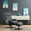 Upholstered Swivel Lounge Chair with Ottoman and Rocking Footstool by LJGDeals