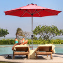 9 Feet Patio Outdoor Market Umbrella with Aluminum Pole without Weight Base by LJGDeals