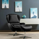 360¬∞ Swivel Leather Lounge Chair with Ottoman and Aluminum Alloy Base by LJGDeals