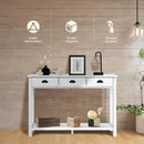Wooden Console Table with 3 Drawers and 2-Tier Shelves by LJGDeals