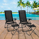 4 Pieces Patio Adjustable Back Folding Dining Chair Ottoman Set by LJGDeals