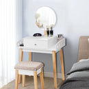 Wooden Makeup Dressing Mirror Table Set with Drawer by LJGDeals