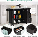 Kitchen Island 2-Door Storage Cabinet with Drawers and Stainless Steel Top by LJGDeals