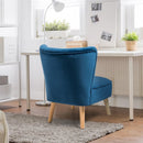 Modern Armless Velvet Accent Chair with Wood Legs by LJGDeals