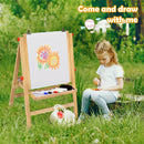 Kids Art Easel with Paper Roll Double Sided Chalkboard and Whiteboard-Gray by LJGDeals
