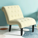 Cotton Linen Fabric Armless Accent Chair with Adjustable Foot Pads by LJGDeals