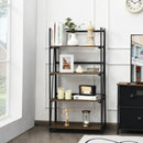 4-Tier Folding Bookshelf No-Assembly Industrial Bookcase Display Shelves by LJGDeals
