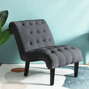 Cotton Linen Fabric Armless Accent Chair with Adjustable Foot Pads by LJGDeals