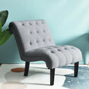 Cotton Linen Fabric Armless Accent Chair with Adjustable Foot Pads by LJGDeals