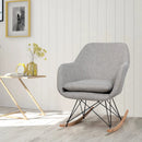 Upholstered Rocking Arm Chair with Solid Steel Wood Leg-Gray by LJGDeals