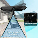 3 Person Steel Frame Patio Swing with Polyester Angle and Adjustable Canopy by LJGDeals
