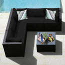 6 Pieces Patio Furniture Sofa Set with Cushions for Outdoor by LJGDeals