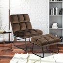 Velvet Massage Recliners with Ottoman Remote Control and Side Pocket by LJGDeals