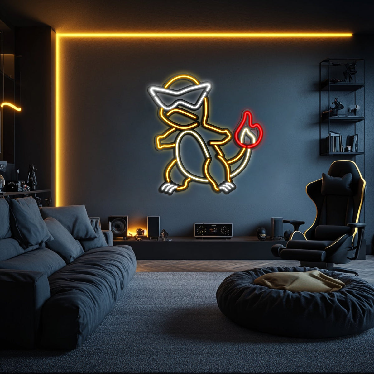 Charmender Metal Neon Wall Art- LN0049, photo 4 of 6