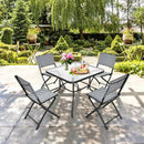 Set of 4 Patio Folding Rattan Dining Chairs for Camping and Garden by LJGDeals
